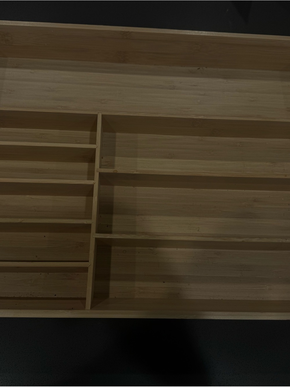 IKEA White and Natural Bamboo Cutlery Drawer Organizer